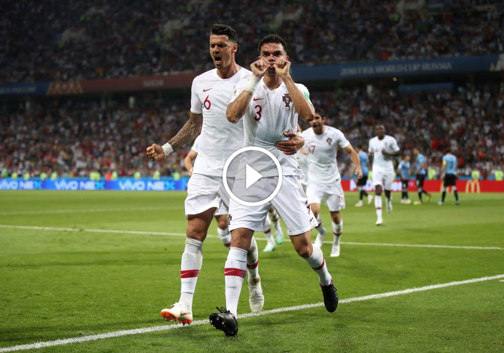 هدف بيبي التعادل لمنتخب البرتغال