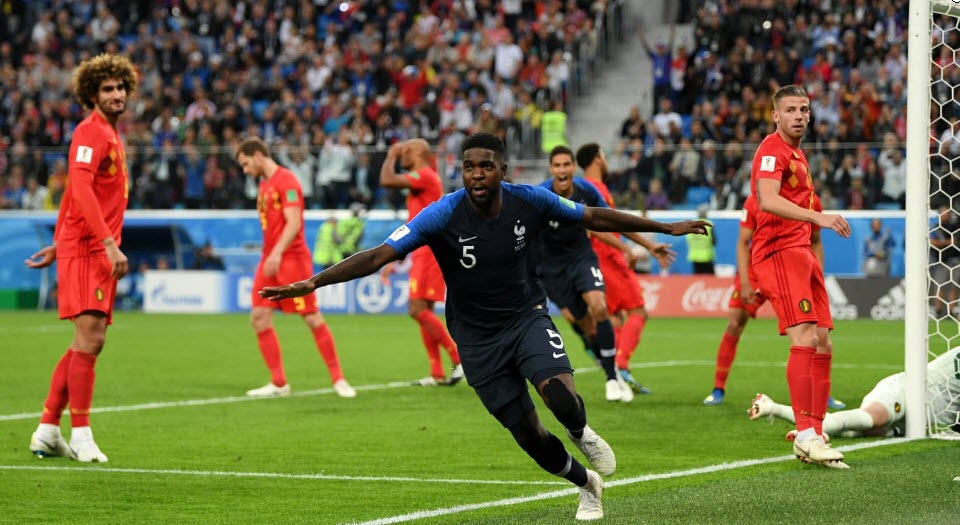 فرنسا تفوز على بلجيكا بهدف أومتيتي