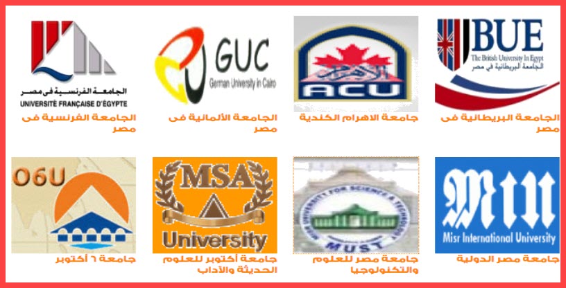 عناوين الجامعات الخاصة المعتمدة في مصر مع أرقام التليفونات ووسائل الإتصال